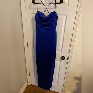 Windsor Lola High Slit Satin dress